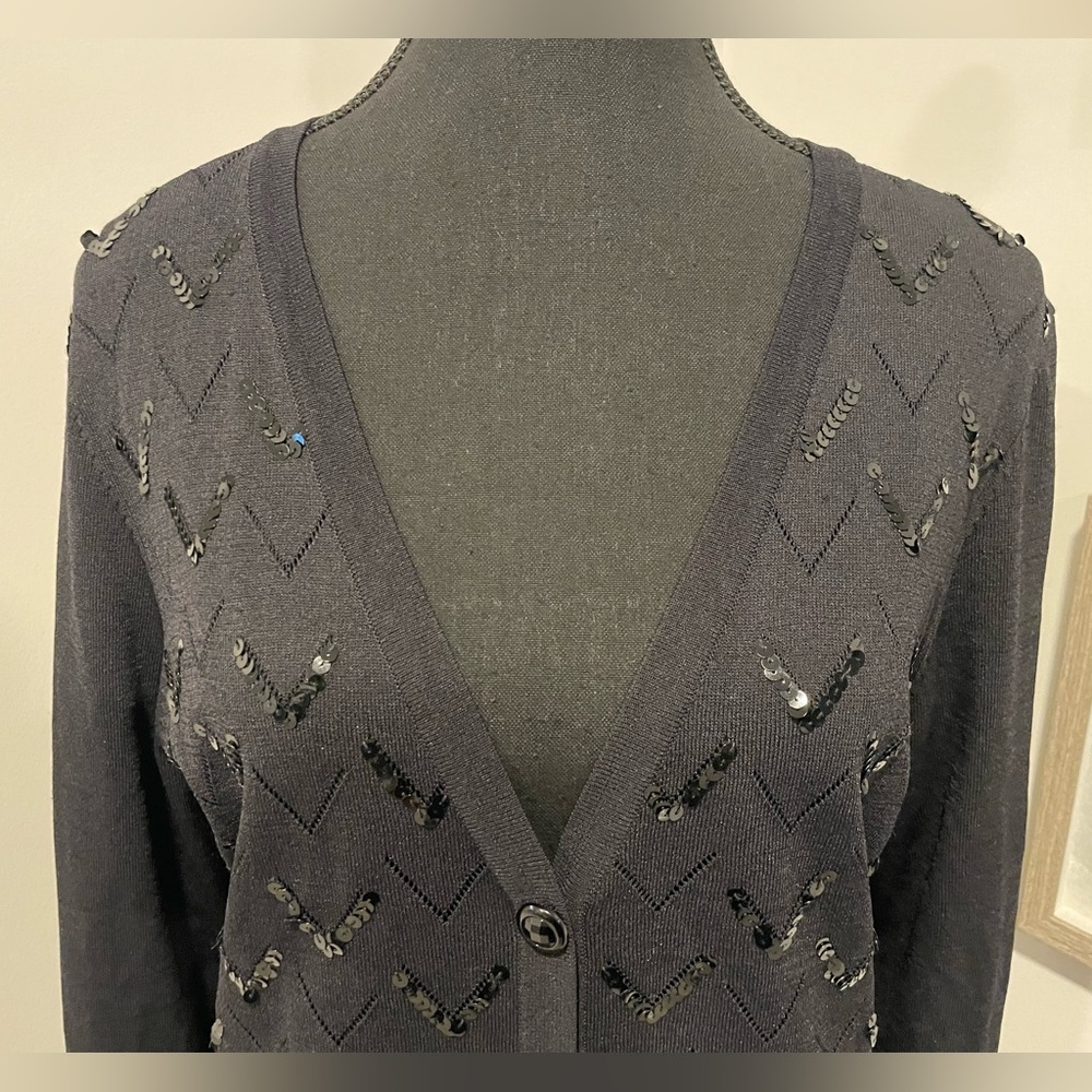 Never Worn! Melanie Lyne Button Front Cardigan with Sequin Details - Picture 6 of 11
